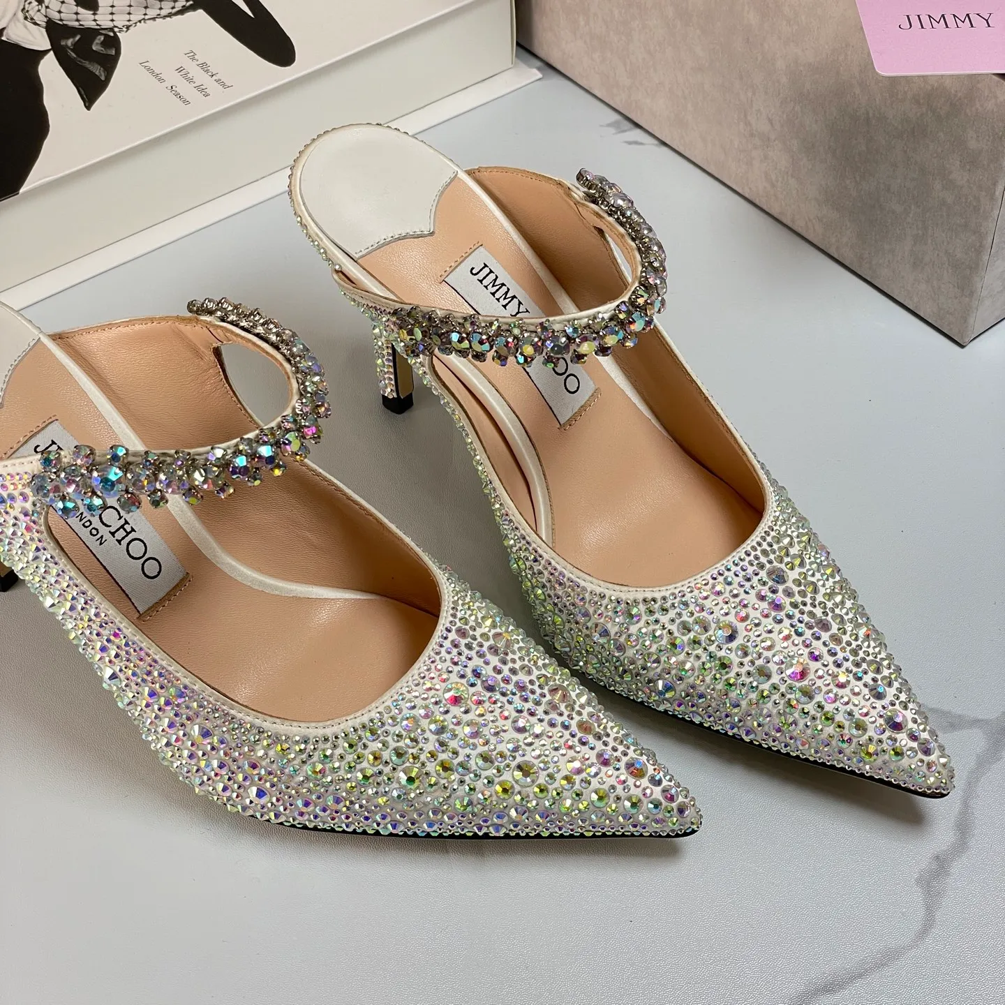 👟👟Ex-factory price 680👟👟 Jimmy Choo BING 65 diamond high heels 35-40 (41 42 43 customized)